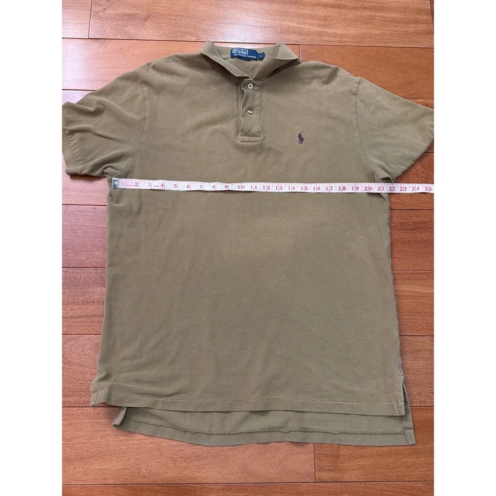 Polo Ralph Lauren Polo Shirt Mens Olive Green Short Sleeve Pique Large